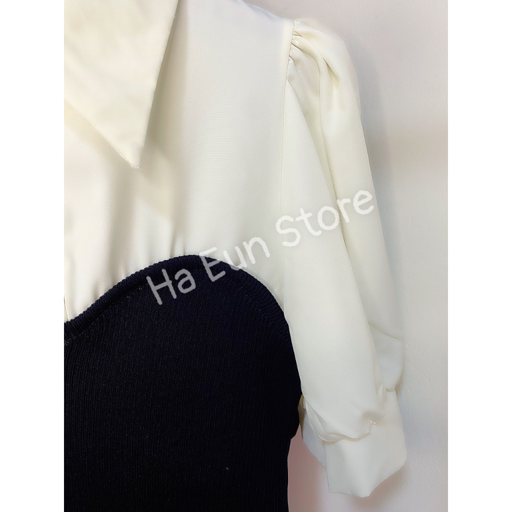 Áo sơ mi nữ Polo dệt kim cách điệu mùa hè