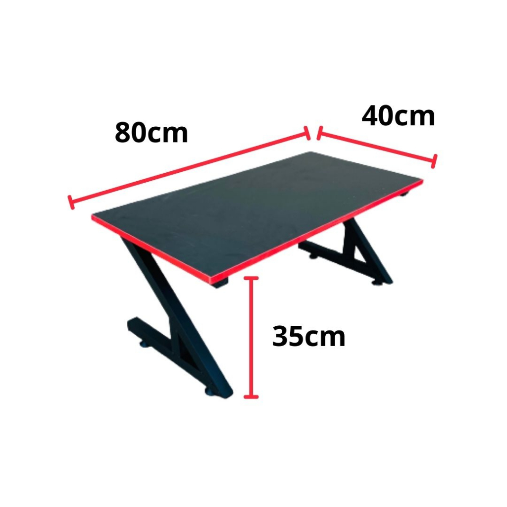 Bàn làm việc (40*80 cao 35cm), bàn học, bàn ăn gấp gọn chân sắt ngồi bệt mặt ĐEN MDF chân Z
