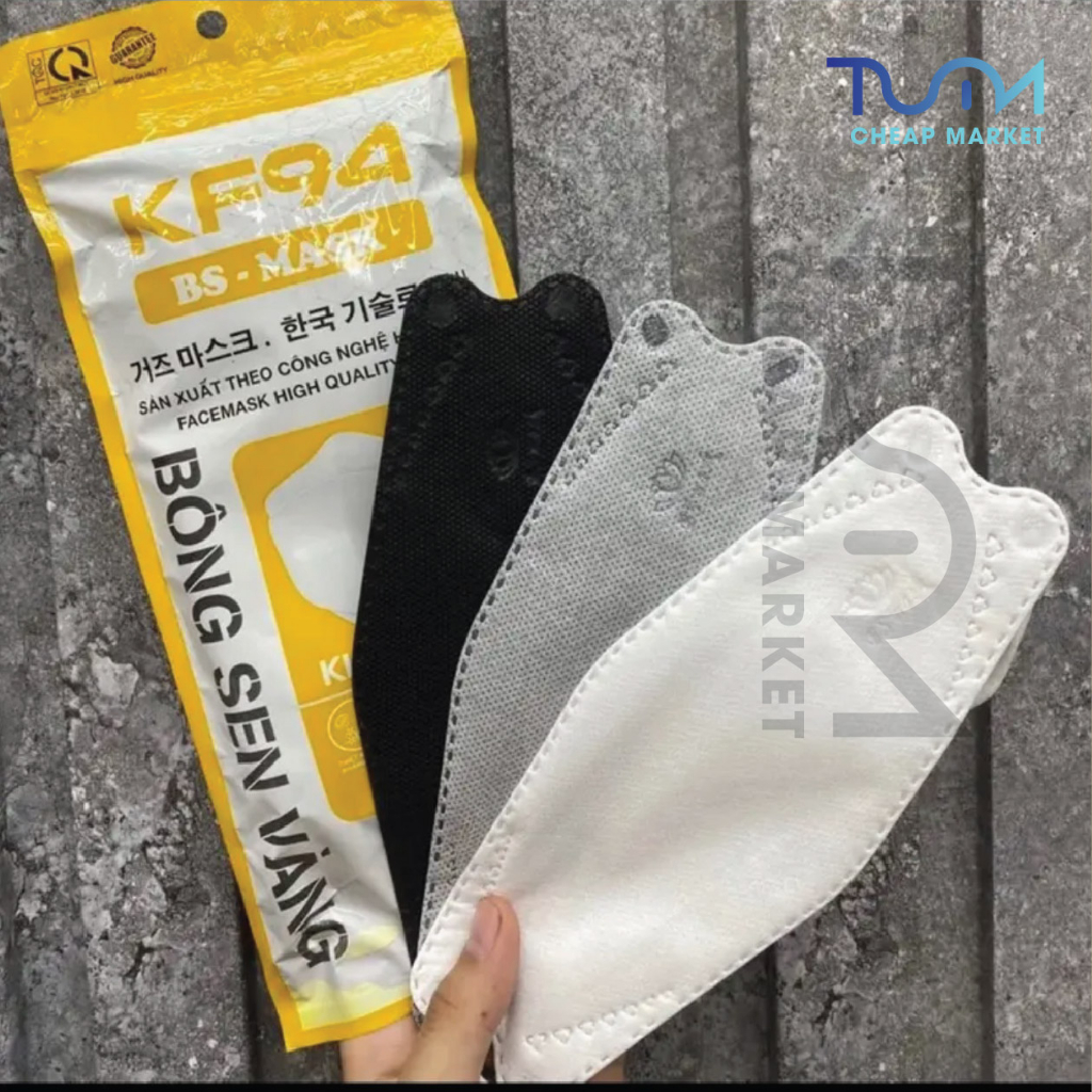 [SET 330CÁI] Khẩu trang KF94 Bông Sen Vàng 4 lớp kháng khuẩn, kiểu dáng 4D Hàn Quốc hàng chính hãng 