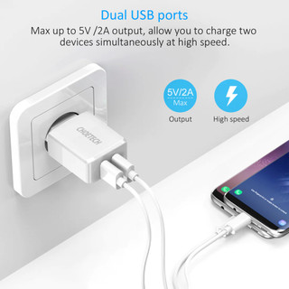 Cốc sạc CHOETECH 2 cổng sạc USB-A 10W - C0030EU