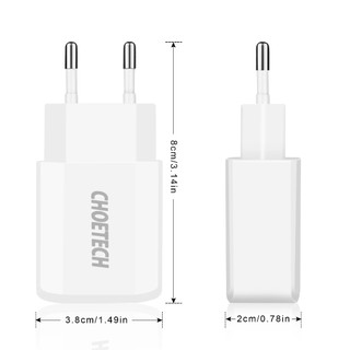 Cốc sạc CHOETECH 2 cổng sạc USB-A 10W - C0030EU