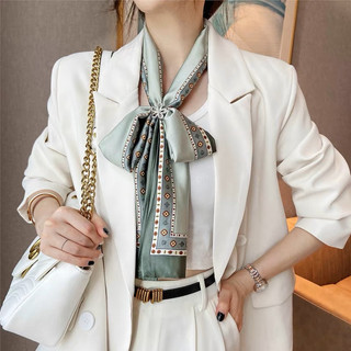 Khăn choàng cổ áo sơ mi - Khăn lụa satin thắt nơ - Maben