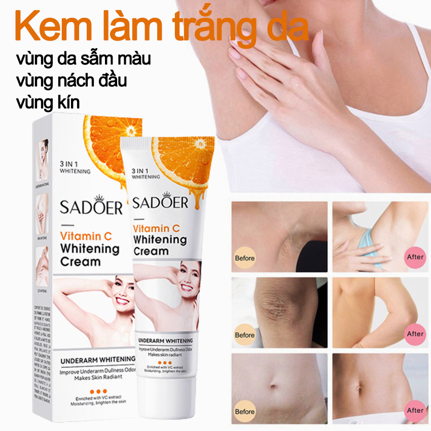 Kem làm trắng da Làm trắng nách Kem tẩy trắng da 60ml làm trắng nhanh vùng kín vùng da sẫm màu vùng nách đầu