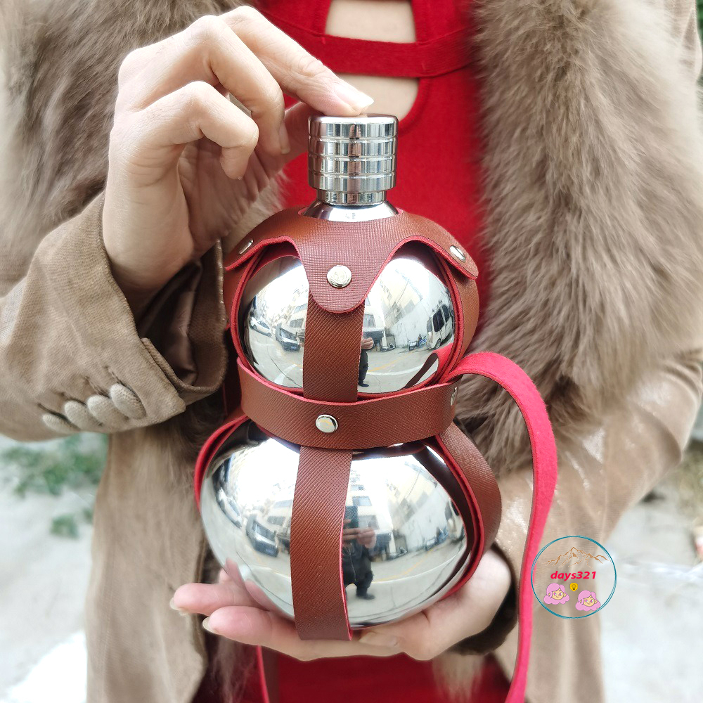 Bình tông inox hồ lô bình đựng rượu thiết kế dạng hồ lô 1,7 lít thực tế đo cao cấp
