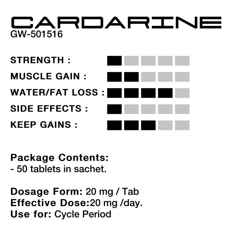 [Tăng Cơ, Giảm Mỡ] SARM Cardarine 20mg - GW 501516 Chính Hãng Bodytech