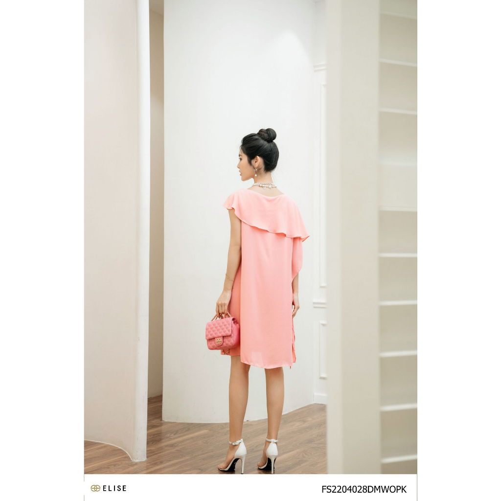 Đầm suông hồng bèo sườn thiết kế Elise FS2204028DMWOPK