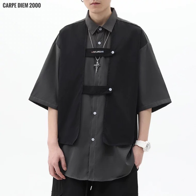 Kevlr-395 Shirt - Áo sơ mi giả layer gilet. Có màu xám và trắng