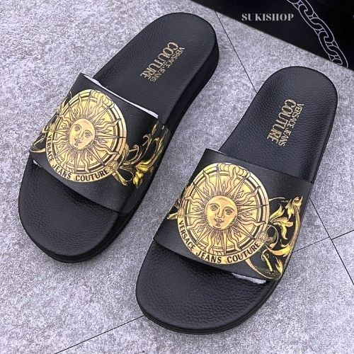 Dép nam quai ngang off white quai da dành cho các boy