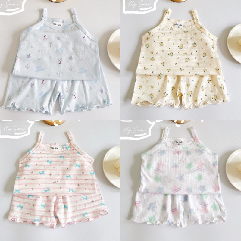 Bộ 2 dây thông hơi bèo nhún mềm mát cho bé gái