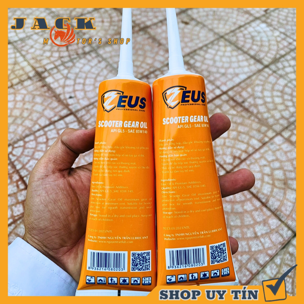 Nhớt Lap  cho xe tay ga Zeus Scooter Gear dung tích 120ml SAE 85w140, API GL-5