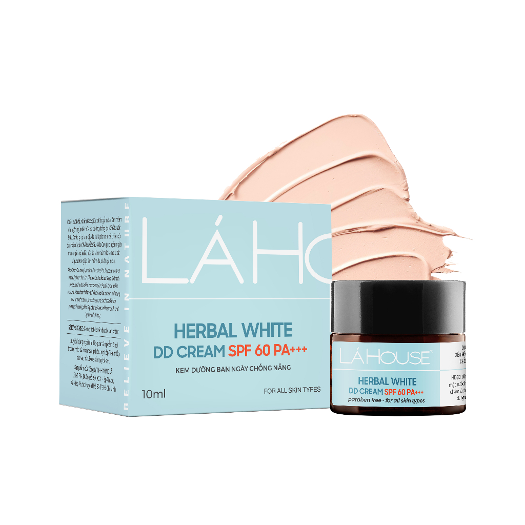 Kem dưỡng ngày trắng da,làm sáng da,ngăn ngừa lão hóa da Lá House Herbal White DD Cream SPF 60PA+++ 10ml/30ml