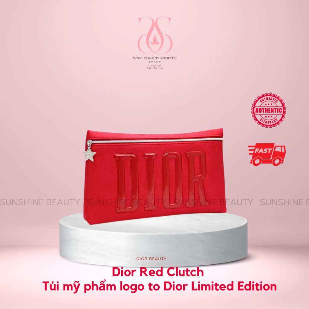 Gift Dior _ Túi khóa kéo Logo Dior Nổi