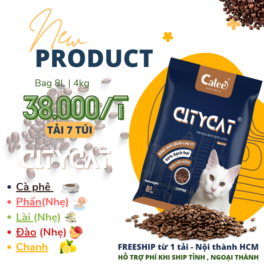 Cát mèo Citycat 8l 4kg