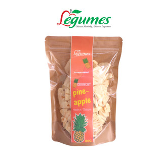 Thơm Sấy Thăng Hoa Không Thêm Đường Bổ Sung Vitamin C, Sắt và Canxi - Crunchy Pineapple Túi 80g