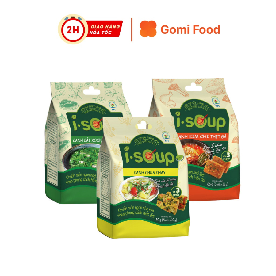 Combo Best Seller 3 túi canh vị yêu thích I-SOUP Gomi Food