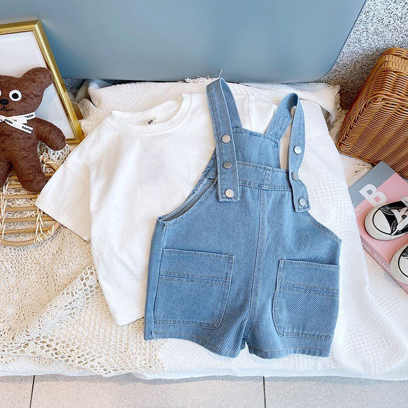 Combo yếm bò + Áo phông bé gái NHẬT HÀ B2 size đại 12-45kg siêu thoáng mát mùa hè