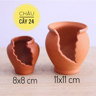 Chậu trồng sen đá, cây cảnh mini bằng đất nung