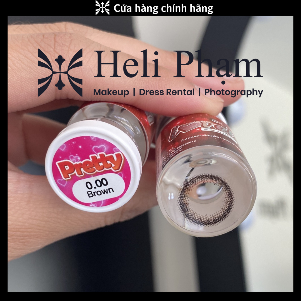 Lens Mắt Kính Áp Tròng Nâu Lovely Giãn Nhẹ Không Độ Tự Nhiên Trong Veo chính Hãng Thái Lan