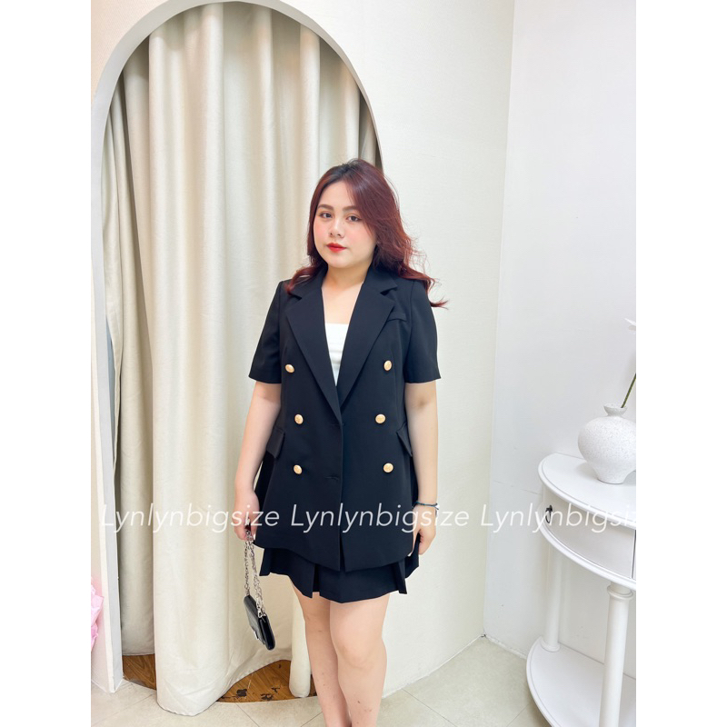 Áo Blazer Bigsize tay ngắn 2 lớp cao cấp