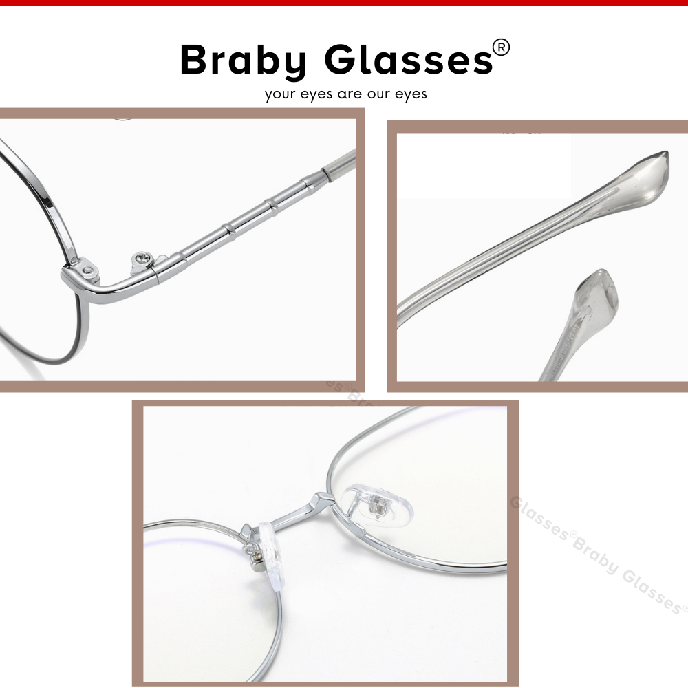 Gọng kính nam nữ Titanium Braby Glasses kiểu dáng mắt tròn thanh mảnh tinh tế đơn giản phù hợp mọi khuôn mặt MK80