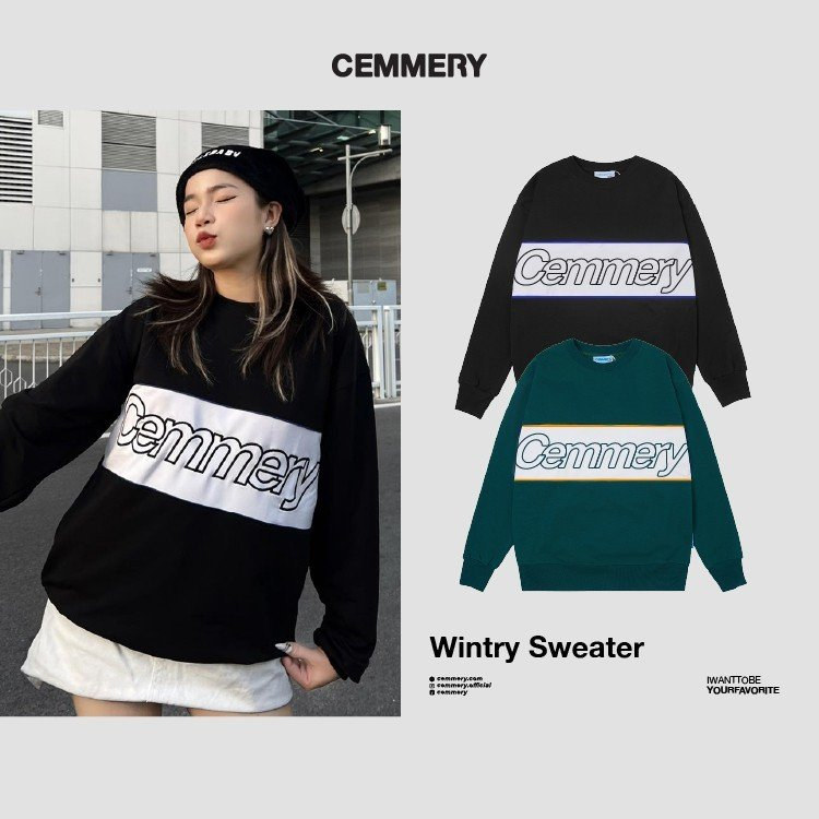 Áo Sweater LocalBrand Cemmery WINTRY SWEATER  2 Color, áo thun nỉ dài tay 300gsm dày dặn