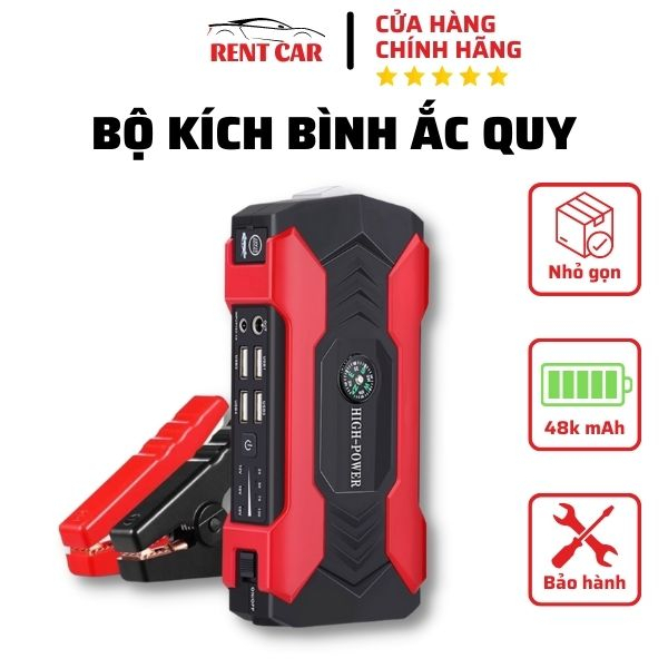 Bộ kích bình xe ô tô 12v cứu hộ ô tô, xe hơi, dung lượng 48.000 mAh. Bộ kích điện xe ô tô xe hơi khẩn cấp