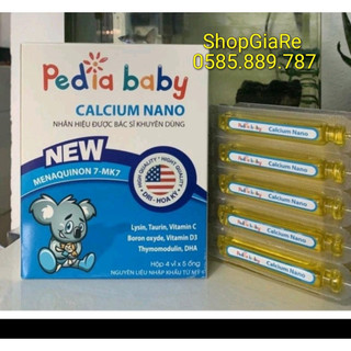 Pediababy Calcium nano bổ sung canxi, phát triển chiều cao, chống còi xương hộp 20 ống