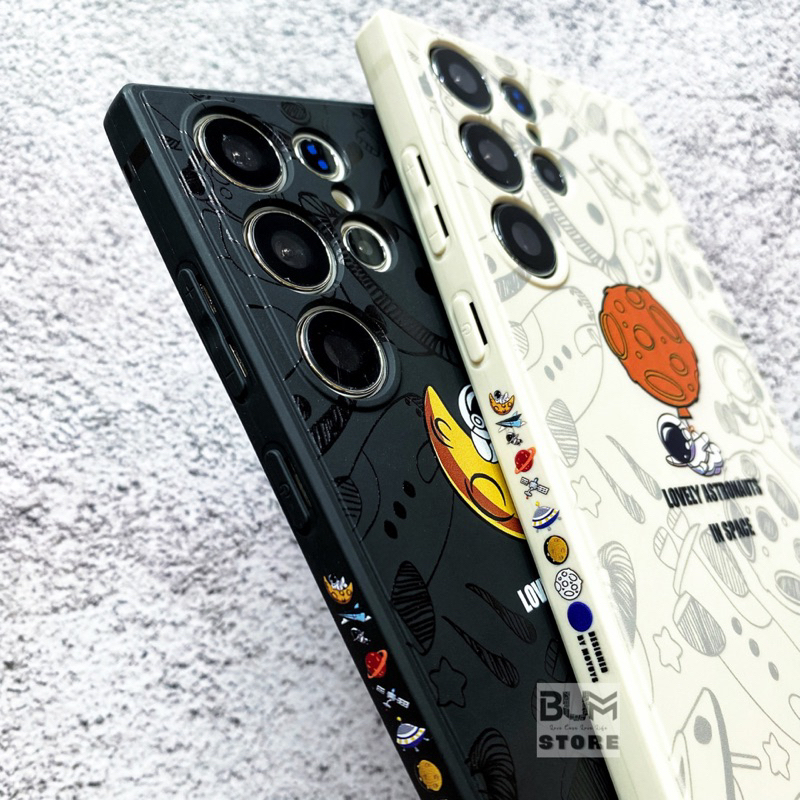Ốp Lưng Silicon Samsung Galaxy S23 Ultra / S23 Plus / S22 Ultra Phi Hành Gia Astronauts Cạnh Vuông - BUM STORE GALAXY