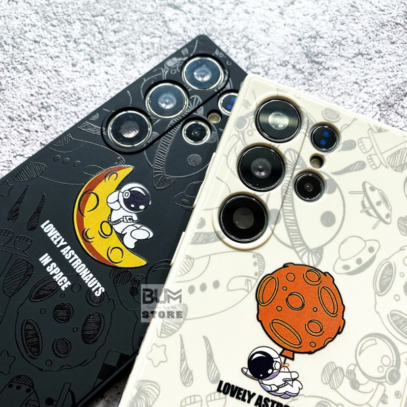 Ốp Lưng Silicon Samsung Galaxy S23 Ultra / S23 Plus / S22 Ultra Phi Hành Gia Astronauts Cạnh Vuông - BUM STORE GALAXY