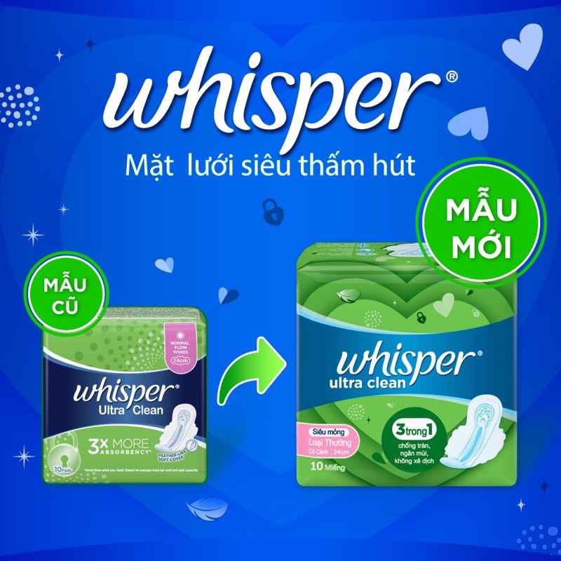 Băng vệ sinh có cánh Whisper Ultra 28cm