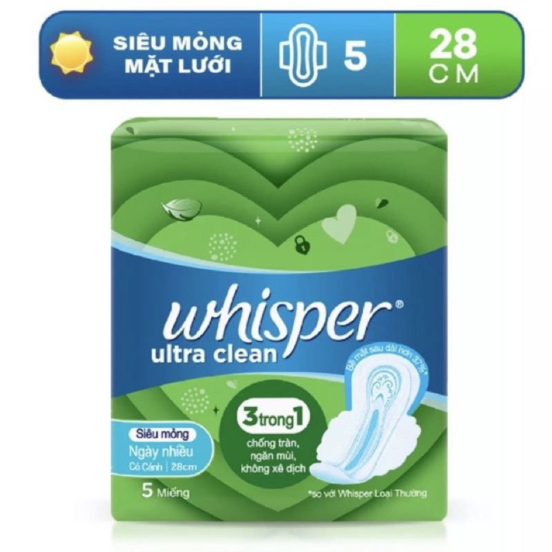 Băng vệ sinh có cánh Whisper Ultra 28cm