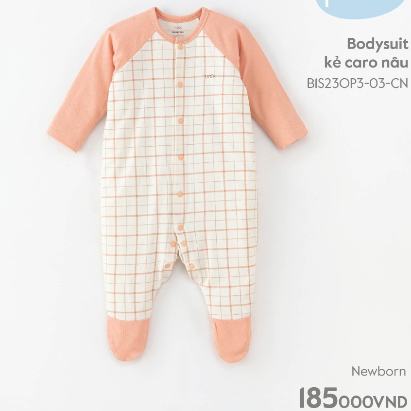 Bộ bodysuit cài thẳng cho bé sơ sinh Nous petit