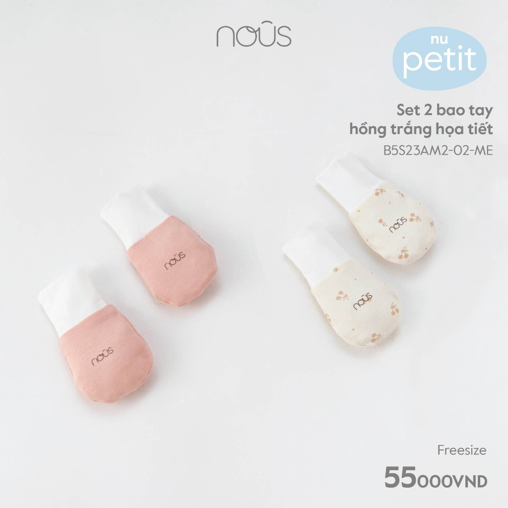 Phụ kiện sơ sinh Nous,  bao tay, bao chân, mũ cho bé sơ sinh