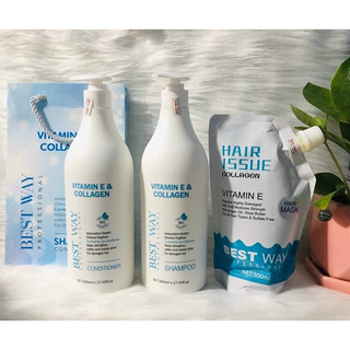 Cặp dầu gội xa best way vitamin e & collagen 800ml xa best way vitamin e & collagen 800ml nuôi dưỡng
