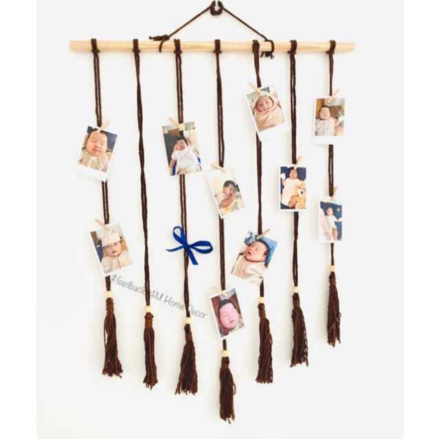 Khung treo hình tết dây Macrame trang trí treo tường /khung ảnh vintage