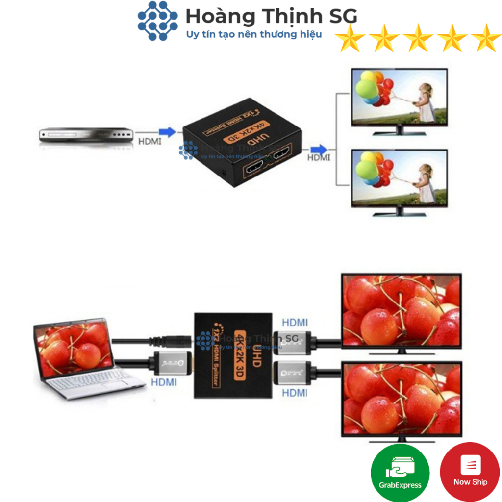 Bộ chia HDMI 1 ra 2 - 4K, chia HDMI 1 ra 4 khuếch đại tín hiệu công suất 3D tách HDCP 1080P chất lượng cao