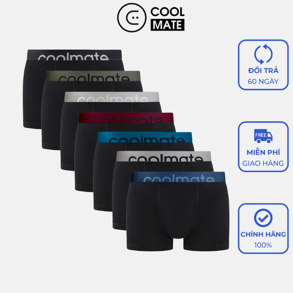 Combo 7 Quần Lót nam Trunk vải cotton Modal cạp mới co giãn - Thương hiệu Coolmate