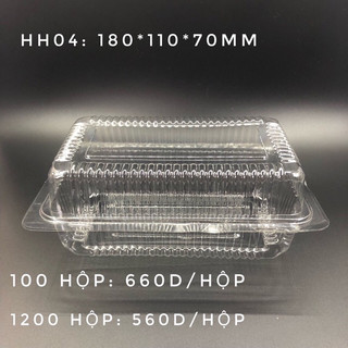 100 hộp nhựa hh04 đựng bánh