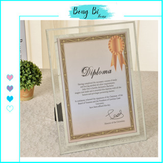 Khung ảnh kính pha lê A4 để bàn và treo tường 20x30 cm đựng ảnh, bằng khen, giấy chứng nhận khung hình trong suốt