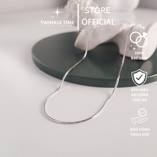 Dây chuyền bạc nữ TWINKLE TIME mì thuôn trending lấp lánh cổ Twinkle Time Silver Jewelry TT021