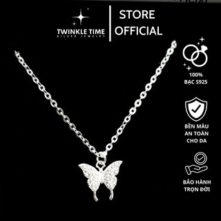 Dây chuyền bạc nữ Twinkle Time cao cấp hình bướm đính đá Butterfly chất liệu bạc S925 mã TT017