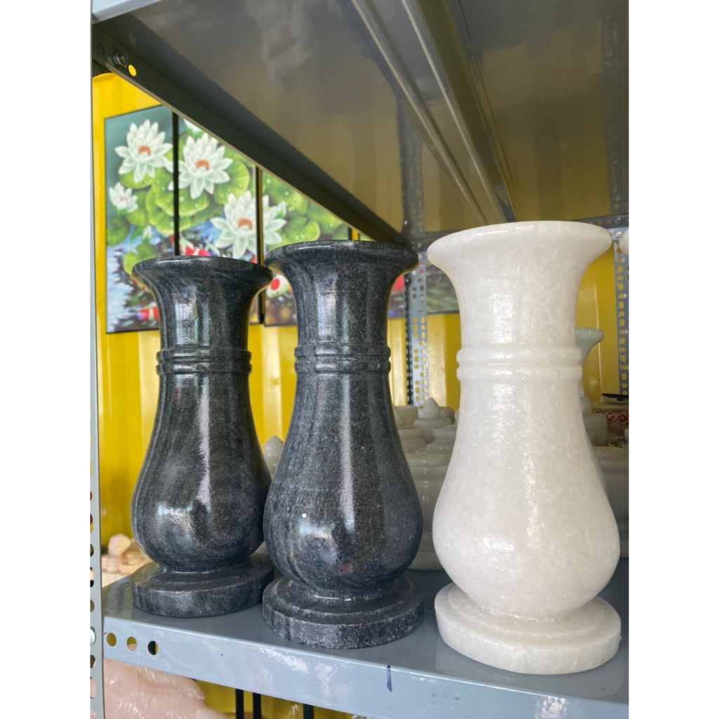 Bình Hoa Đá Non Nước | Bình Hoa Dâng Gia Tiên | Bình Hoa Đá Trắng