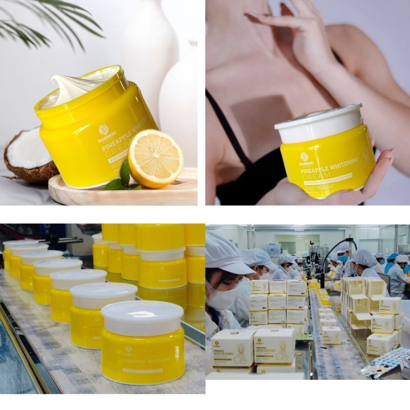 KEM BODY PINEAPPLE WHITENING CREAM BAMBOO, mẫu 2023