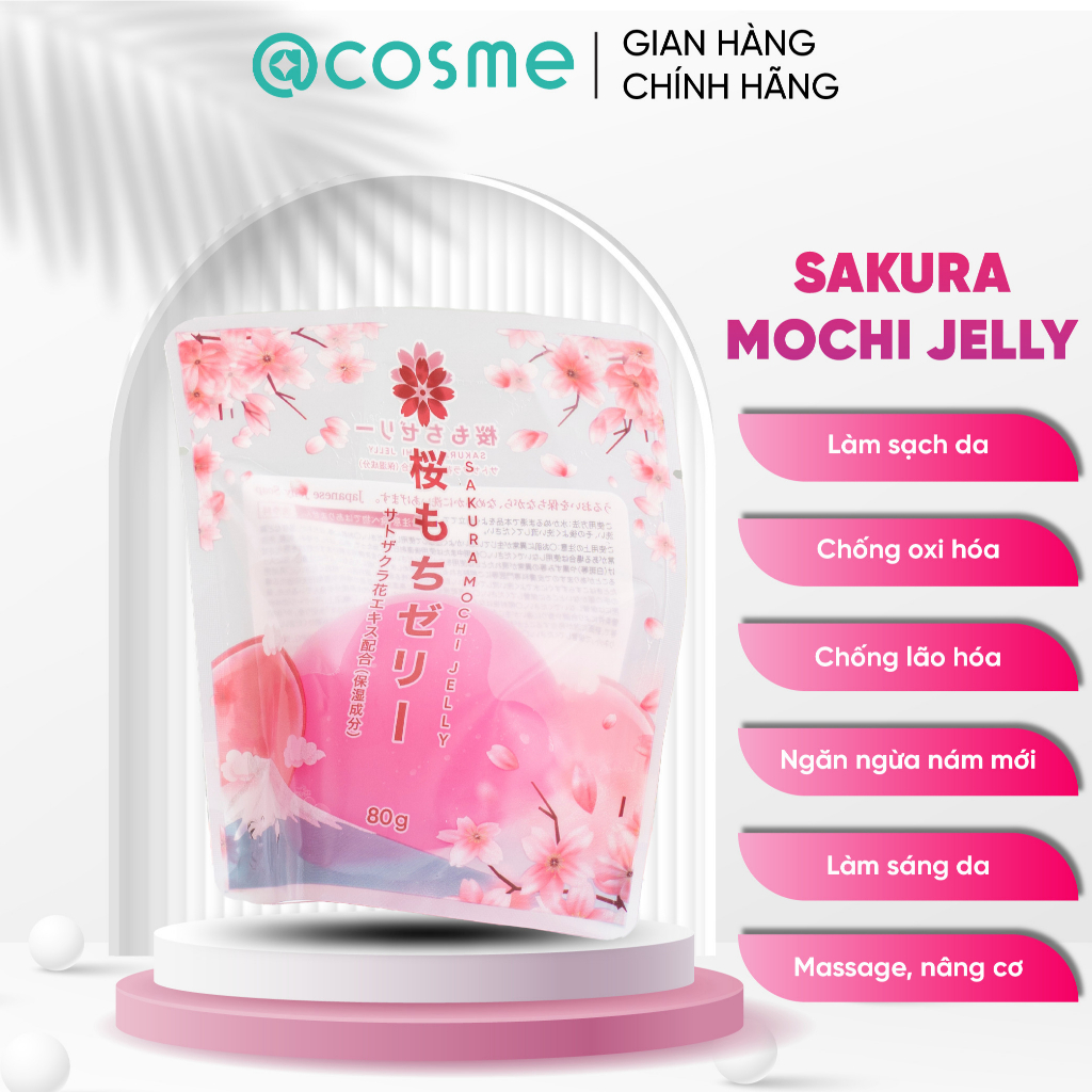 Bóng rửa mặt Sakura Mochi Jelly PA gaden giúp làm sạch da, loại bỏ bụi bẩn