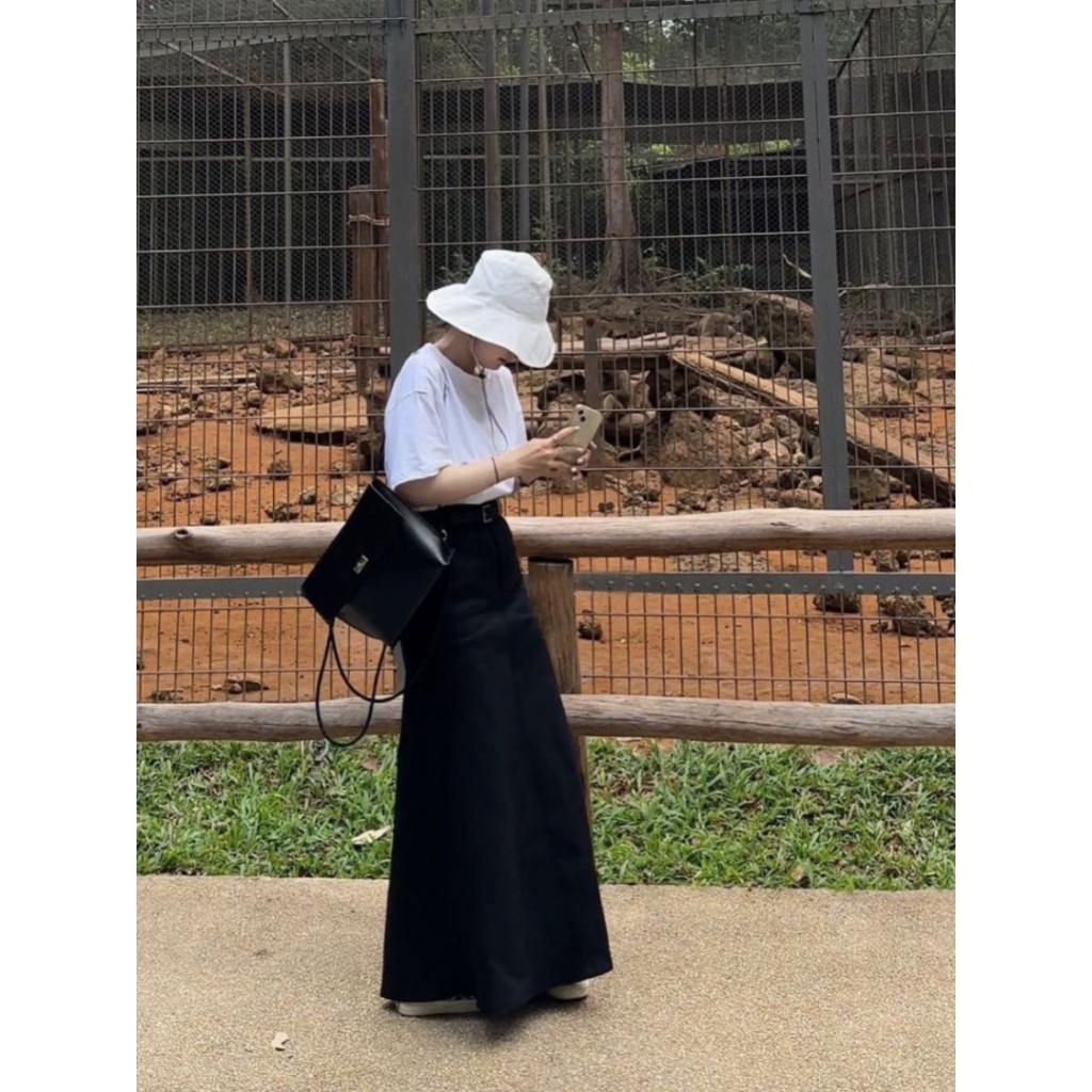 Chân váy dáng dài chữ A Caliesweet chân váy vintage phong cách Hàn Quốc