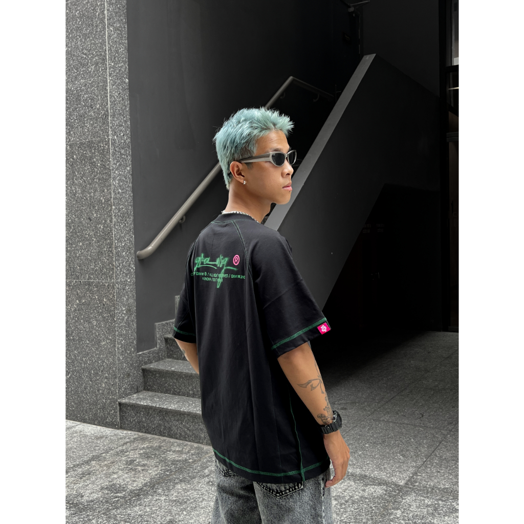 Áo Thun The Aurora Graw Oversized /  Black Green