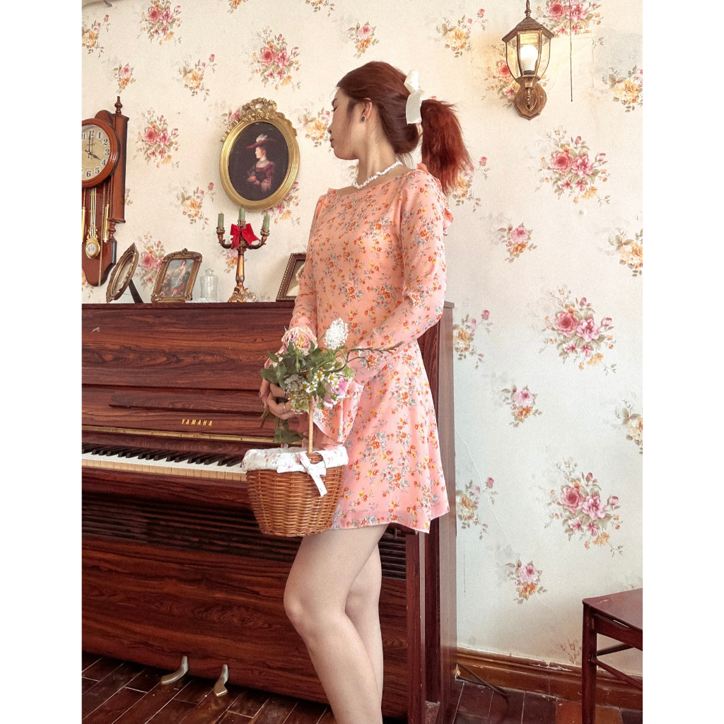 Đầm hở lưng hoạ tiết hoa nhí Cupid Dress Gem Clothing SP060799