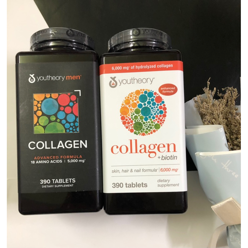 Viên Uống Bổ Sung Collagen Youtheory Cho Da, Tóc Và Móng Type 1 2 & 3 Skin, Hair & Nail Formula 390 Viên