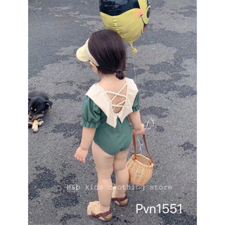 Đồ bơi bikini cho bé gái lưng đan dây