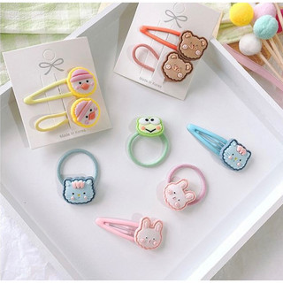 Set 2 Kẹp tóc và thun cột tóc cho bé gái dễ thương